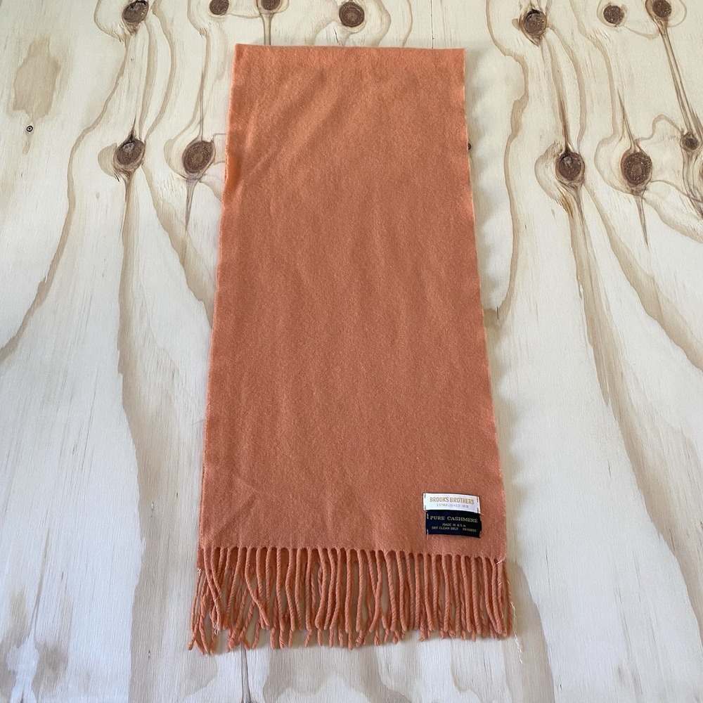 Brooks Brothers Pure Cashmere Scarf  Orange Color Made in USA